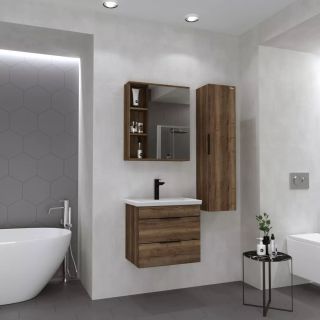 Шкаф-зеркало Grossman Форта 2070022 70см тёмный дуб